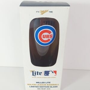 Miller Lite MLB Chicago Cubs Limited Edition Beer Glass - Red & Blue Logo